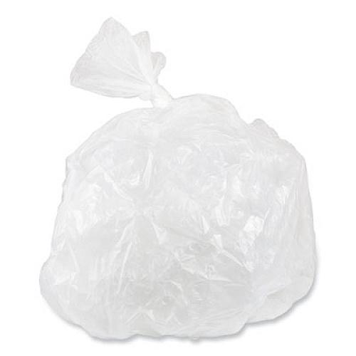 Inteplast Group High-Density Commercial Can Liners, 30 gal, 16 mic, 30" x 37", Clear, Interleaved Roll, 25 Bags/Roll, 20 Rolls/Carton (S303716N)