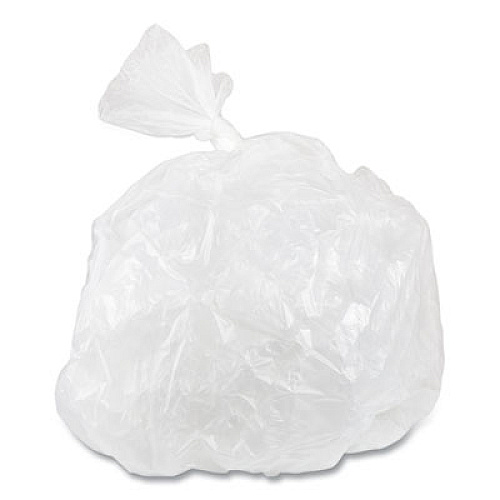 Inteplast Group High-Density Commercial Can Liners, 60 gal, 12 mic, 38" x 60", Clear, Interleaved Roll, 25 Bags/Roll, 8 Rolls/Carton (S386012N)