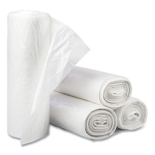 Inteplast Group Low-Density Commercial Can Liners, 16 gal, 0.35 mil, 24" x 33", Clear, Perforated Roll, 50 Bags/Roll, 20 Rolls/Carton (SL2433LTN)