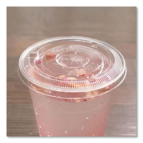 Karat PET Lids, Flat with Straw Slot, Fits 12 oz to 24 oz Cold Cups, Plastic, Clear, 1,000/Carton (CKC626TS)