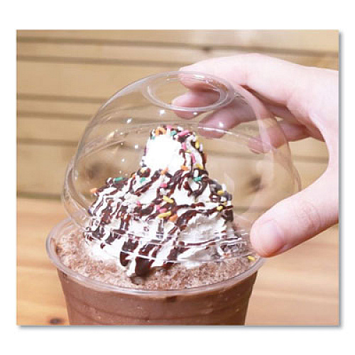 Karat PET Lids, Dome Lid, Fits 12 oz to 24 oz Cold Cups, Plastic, Clear, 1,000/Carton (CKDL626)
