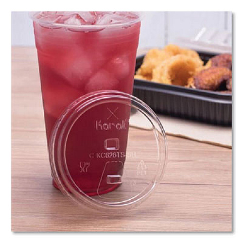 Karat PET Lids, Strawless Sipper, Fits 12 oz to 24 oz Cold Cups, Plastic, Clear, 1,000/Carton (CKC626TSSH)