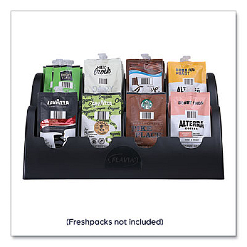 FLAVIA Small Merchandiser, 8 Compartments, 13.6 x 13 x 4.4, Black (25200000)