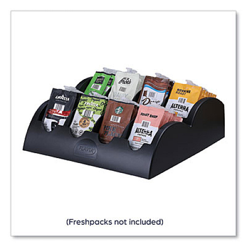 FLAVIA Small Merchandiser, 8 Compartments, 13.6 x 13 x 4.4, Black (25200000)