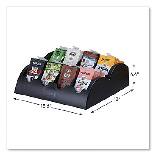FLAVIA Small Merchandiser, 8 Compartments, 13.6 x 13 x 4.4, Black (25200000)