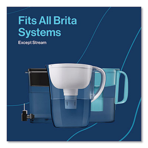 Brita Tahoe Water Pitcher with Elite Filter, 10 Cups, Bright White, 2/Carton (50688CT)