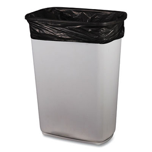 Boardwalk Low-Density Waste Can Liners, 23 gal, 0.9 mil, 28" x 45", Black, Perforated Roll, 25 Bags/Roll, 8 Rolls/Carton (2845SJB)