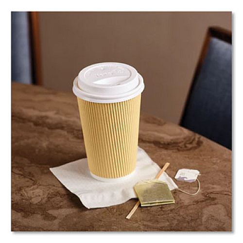 Karat Hot Cup Lids, Sipper Lid, Fits 10 oz to 24 oz Hot Cups, Plastic, White, 1,000/Carton (CKDL516WPP)