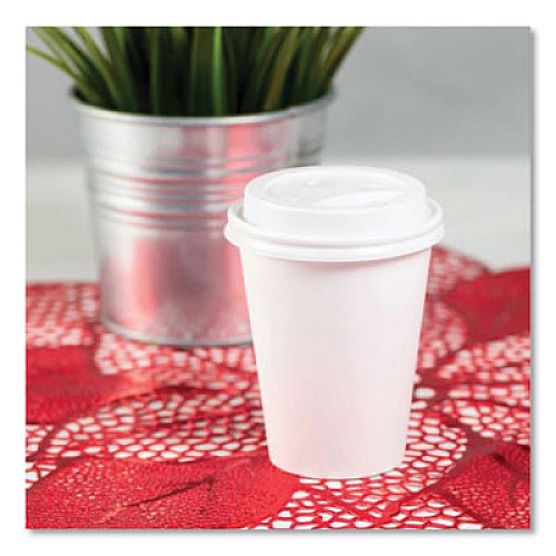 Karat Hot Cup Lids, Sipper Lid, Fits 8 oz Hot Cups, Plastic, White, 1,000/Carton (CKDL508WPP)