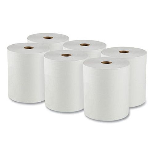 Scott Essential High Capacity Hard Roll Towels for Business, Absorbency Pockets, 1-Ply, 8" x 950 ft, 1.75" Core, White, 6 Rolls/CT (02000)