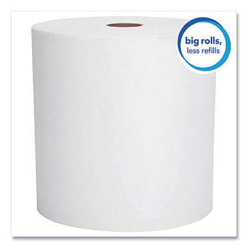 Scott Essential High Capacity Hard Roll Towels for Business, Absorbency Pockets, 1-Ply, 8" x 950 ft, 1.75" Core, White, 6 Rolls/CT (02000)