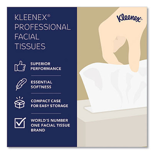 Kleenex White Facial Tissue for Business, 2-Ply, 125 Sheets/Box, 12 Boxes/Carton (03076)