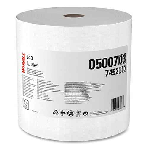 WypAll L40 Towels, Jumbo Roll, 12.5 x 12.2, White, 750/Roll (05007)