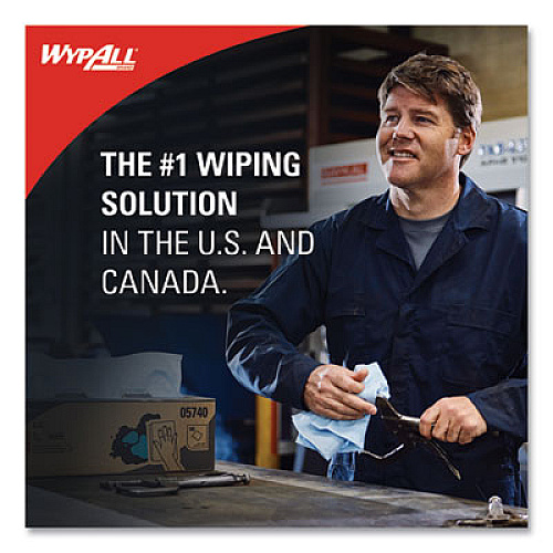 WypAll L40 Towels, POP-UP Box, 9.8 x 16.4, Blue, 100/Box, 9 Boxes/Carton (05740)