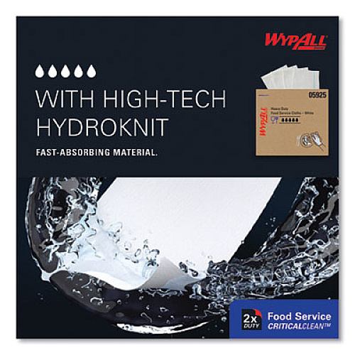 WypAll X70 Foodservice Towels, Kimfresh Antimicrobial, 12.5 x 23.5, Unscented, White, 300/Carton (05925)