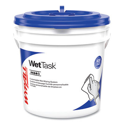 WypAll Power Clean Wipers for WetTask Customizable Wet Wiping System with (1) Bucket, 6 x 12, Unscented, 95/Roll, 6 Rolls/Carton (06001)