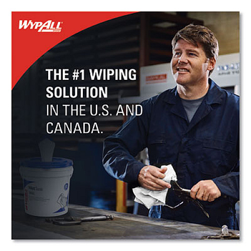 WypAll Power Clean Wipers for Solvents WetTask Customizable Wet Wiping System, Wipers Only, 9 x 15, White, 275/Roll, 2 Rolls/Carton (06006)
