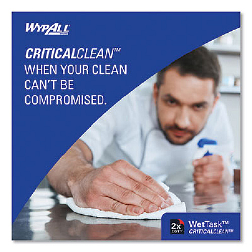 WypAll Critical Clean Wipers for Bleach, Disinfectants, Sanitizers WetTask Customizable Wet Wiping System, w/Bucket,140/Roll, 6/CT (06411)