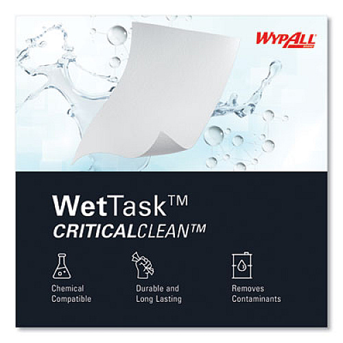 WypAll Critical Clean Wipers for Bleach, Disinfectants, Sanitizers WetTask Customizable Wet Wiping System, 90/Roll, 6 Rolls/Carton (06471)