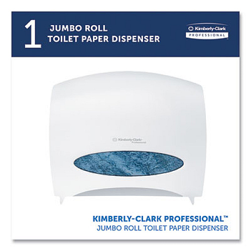 Kimberly-Clark Professional* JRT Jr. Escort Jumbo Roll Bath Tissue Dispenser, 16 x 5.75 x 13.88, Pearl White (09508)