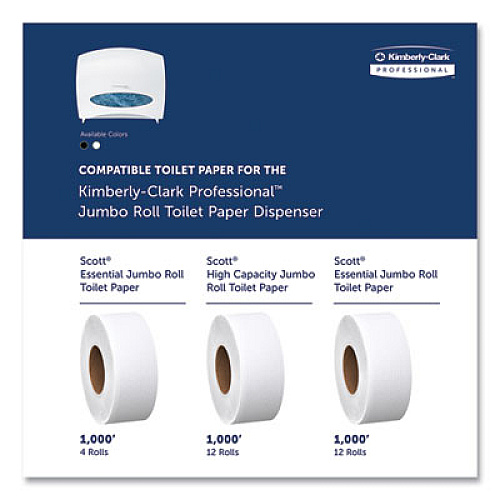 Kimberly-Clark Professional* JRT Jr. Escort Jumbo Roll Bath Tissue Dispenser, 16 x 5.75 x 13.88, Pearl White (09508)