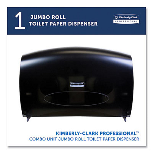 Kimberly-Clark Professional* Cored JRT Jumbo Combination Tissue Dispenser, 20.4 x 5.8 x 13.1, Smoke/Gray (09551)