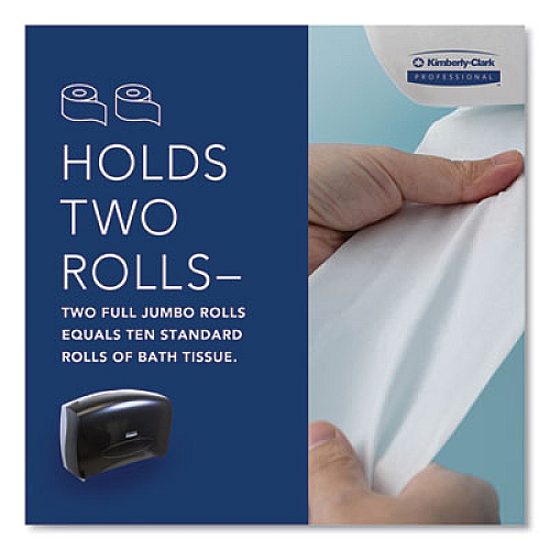 Kimberly-Clark Professional* Cored JRT Jumbo Combination Tissue Dispenser, 20.4 x 5.8 x 13.1, Smoke/Gray (09551)