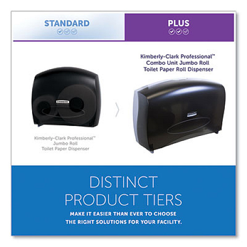 Kimberly-Clark Professional* Cored JRT Jumbo Combination Tissue Dispenser, 20.4 x 5.8 x 13.1, Smoke/Gray (09551)