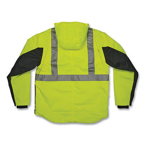 ergodyne GloWear 8275 Class 2 Heavy-Duty Hi-Vis Workwear Sherpa Lined Jacket, Medium, Lime (23973)