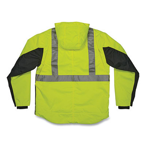 ergodyne GloWear 8275 Class 2 Heavy-Duty Hi-Vis Workwear Sherpa Lined Jacket, Large, Lime (23974)