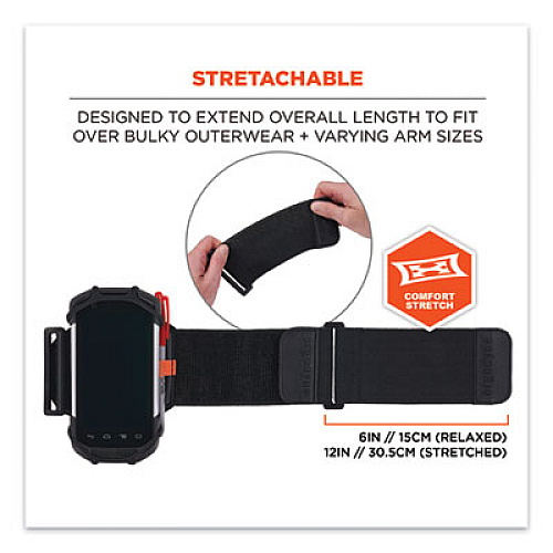 ergodyne Squids 5546 Scanner Wrist Mount Extender Strap, 4 x 5 x 0.5, Elastic, Black (19146)