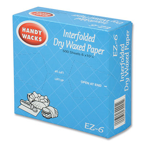 Handy Wacks Interfolded Dry Waxed Paper Deli Sheets, 10.75 x 6, 12/Carton (EZ6)