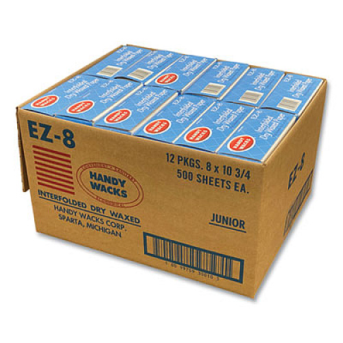 Handy Wacks Interfolded Dry Waxed Paper Deli Sheets, 10.75 x 8, 12/Carton (EZ8)