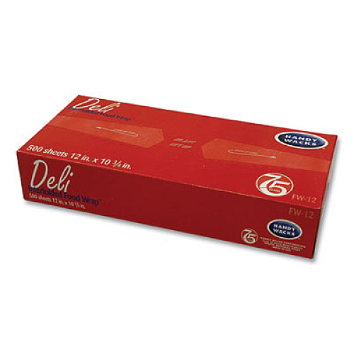 Handy Wacks Interfolded Food Wrap Deli Sheets, 10.75 x 12, 12/Carton (FW12)