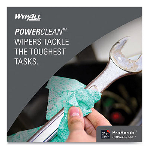 WypAll Power Clean ProScrub Pre-Saturated Wipes, 9.5 x 12, Citrus Scent, Green, 75/Bucket, 6 Buckets/Carton (91371CT)