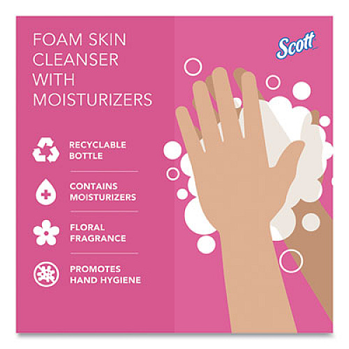 Scott Pro Foam Skin Cleanser with Moisturizers Refill, Light Floral Scent, 1 L (91552)