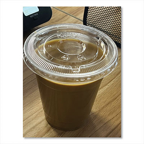 Karat PET Lids, No Hole Flat Lid, 12 oz to 24 oz Cold Cups, Plastic, Clear, 1,000/Carton (CKC626TSNH)