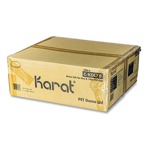 Karat PET Lids, Dome Lid, Fits 8 oz to 10 oz Cold Cups, Plastic, Clear, 1,000/Carton (CKDL78)