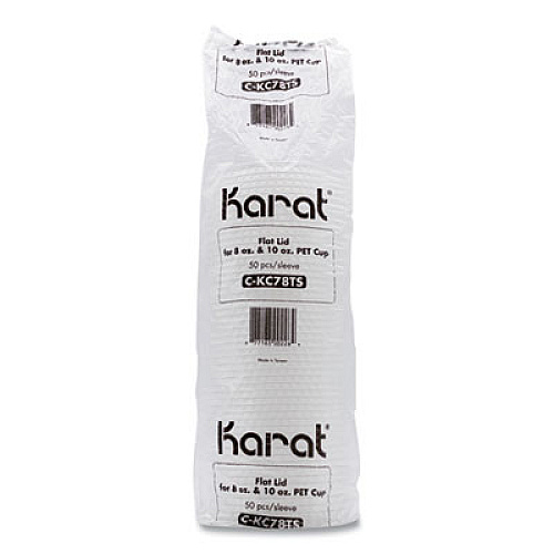 Karat PET Lids, X Straw Hole, Fits 8 oz to 10 oz Cold Cups, Plastic, Clear, 1,000/Carton (CKC78TS)