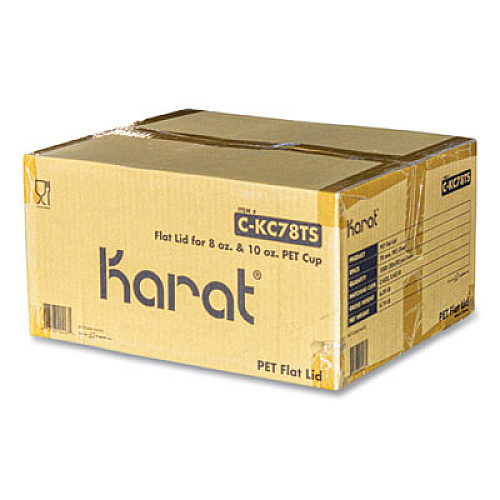 Karat PET Lids, X Straw Hole, Fits 8 oz to 10 oz Cold Cups, Plastic, Clear, 1,000/Carton (CKC78TS)