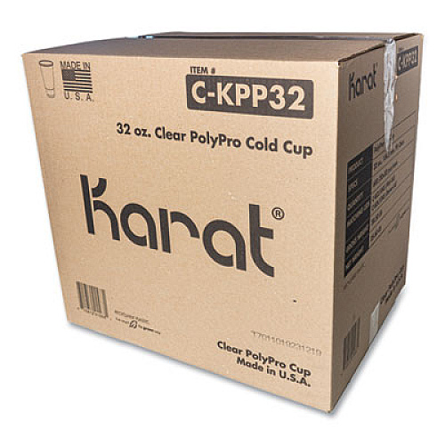 Karat PolyPro (PP) Cups, 32 oz, Plastic, Translucent, 600/Carton (CKPP32)