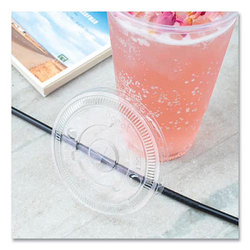 Karat PET Lids, Flat Lid, Fits 32 oz Cold Cups, Plastic, Clear, 600/Carton (KRTCKCL1045)