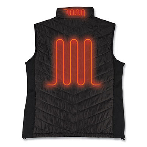ergodyne N-Ferno 6495 Rechargeable Heated Vest with Batter Power Bank, Fleece/Polyester, Medium, Black (41702)