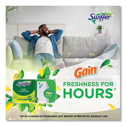 Swiffer Wet Refill Cloths, 8 x 10, Gain Original Scent, White, 24/Box, 6 Boxes/Carton (83052)