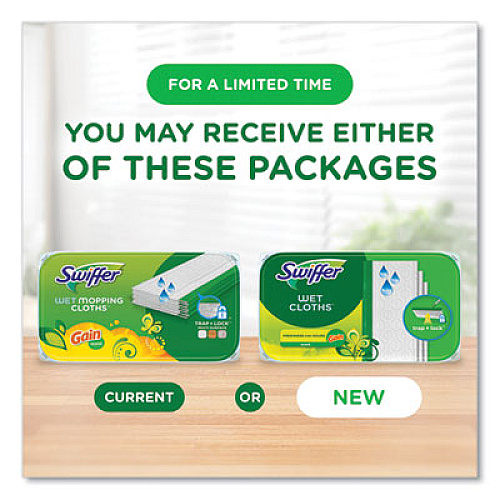Swiffer Wet Refill Cloths, 8 x 10, Gain Original Scent, White, 24/Box, 6 Boxes/Carton (83052)