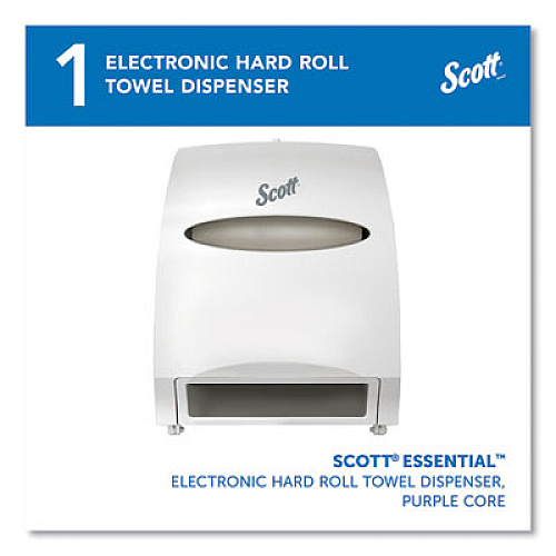 Scott Essential Electronic Hard Roll Towel Dispenser, 12.7 x 9.57 x 15.76, White (48858)