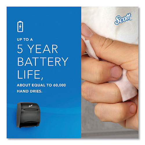 Scott Essential Electronic Hard Roll Towel Dispenser, 12.7 x 9.57 x 15.76, Black (48860)