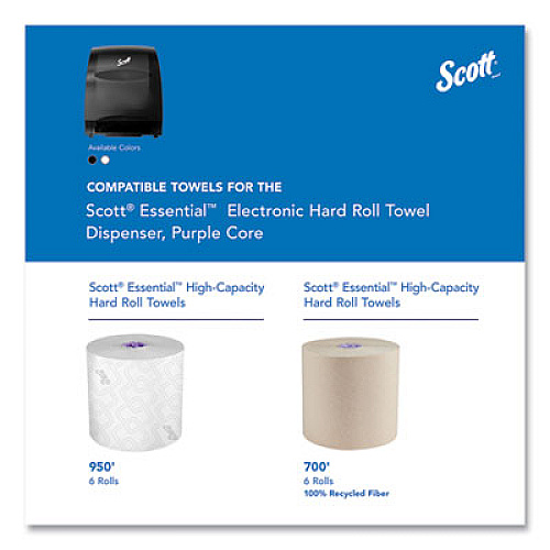 Scott Essential Electronic Hard Roll Towel Dispenser, 12.7 x 9.57 x 15.76, Black (48860)