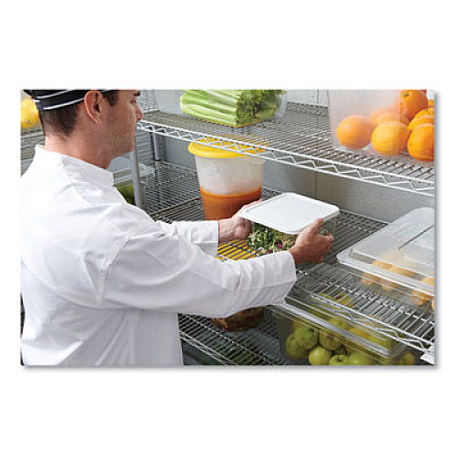 Rubbermaid Commercial SpaceSaver Square Container Lids, 8.8 x 8.75, White, Plastic, 12/Carton (FG650900WHT)