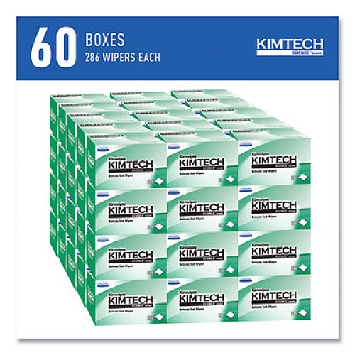 Kimtech Kimwipes Delicate Task Wipers, 1-Ply, 4.4 x 8.4, Unscented, White, 286/Box, 60 Boxes/Carton (34155CT)